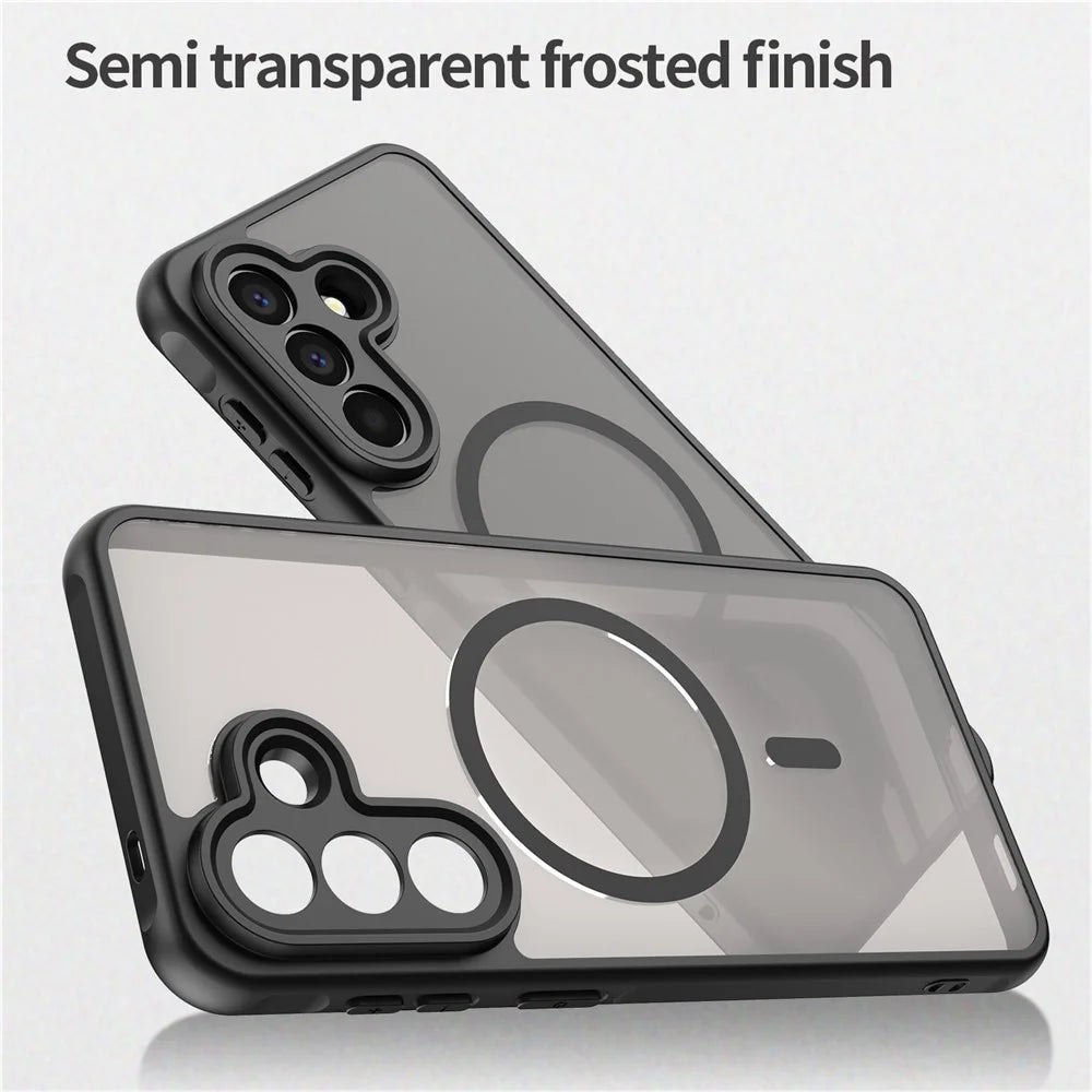 For Samsung Galaxy A57 5G Magnetic Case Anti Drop PC + TPU Phone Cover - Black - 4