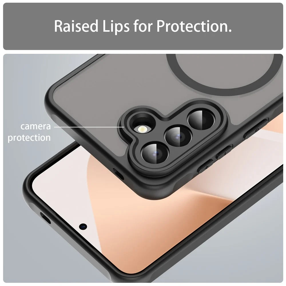 For Samsung Galaxy A57 5G Magnetic Case Anti Drop PC + TPU Phone Cover - Black - 7