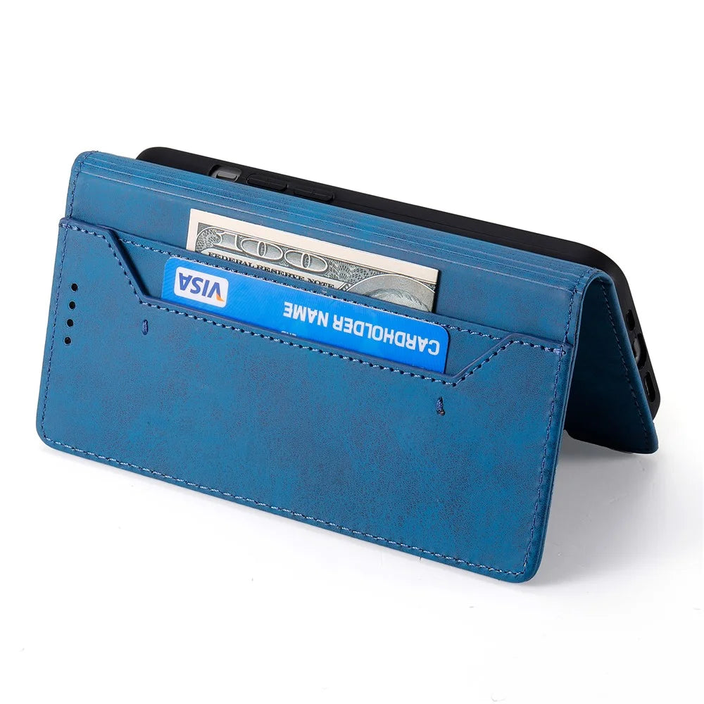 For Samsung Galaxy S26 Wallet Case RFID Blocking PU Leather Phone Cover - Blue - 2