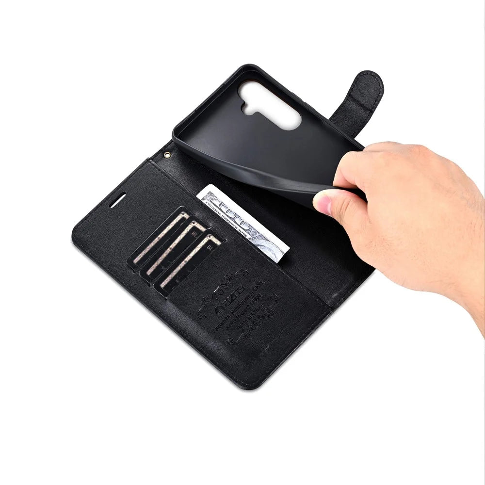 AZNS For Samsung Galaxy S26 Case Anti-Scratch PU Leather Stand Wallet Phone Cover - Black - 5