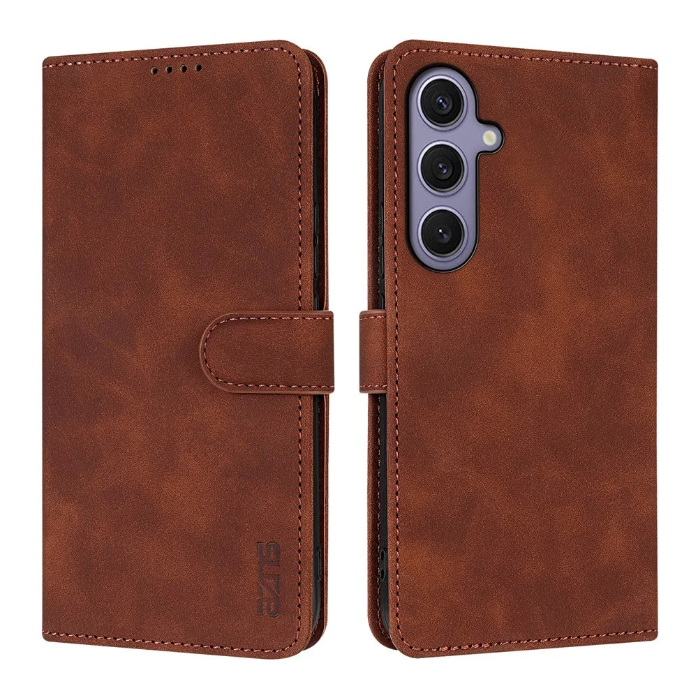 AZNS For Samsung Galaxy A37 5G Case PU Leather Wallet Phone Cover - Brown - 1
