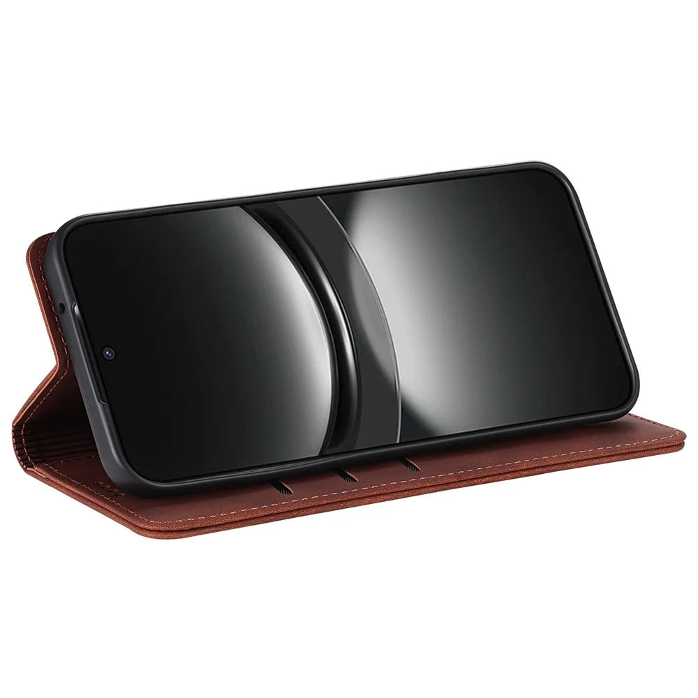 AZNS For Samsung Galaxy A37 5G Case PU Leather Wallet Phone Cover - Brown - 2