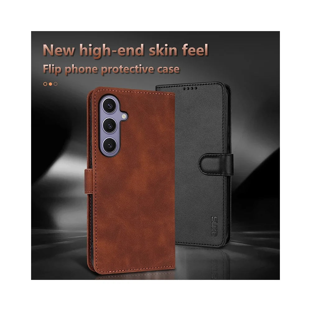 AZNS For Samsung Galaxy A37 5G Case PU Leather Wallet Phone Cover - Brown - 6