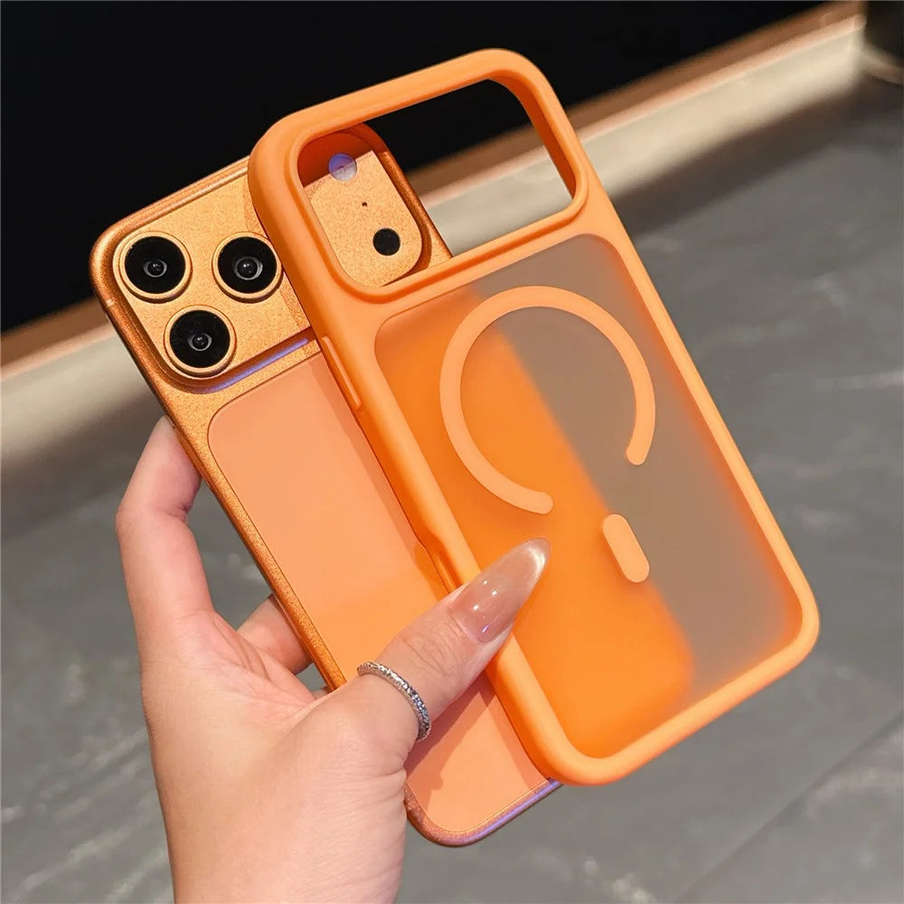 For iPhone 17 Pro Case Compatible with MagSafe 2.0mm Skin-Touch TPU PC Phone Back Cover - Orange - 2