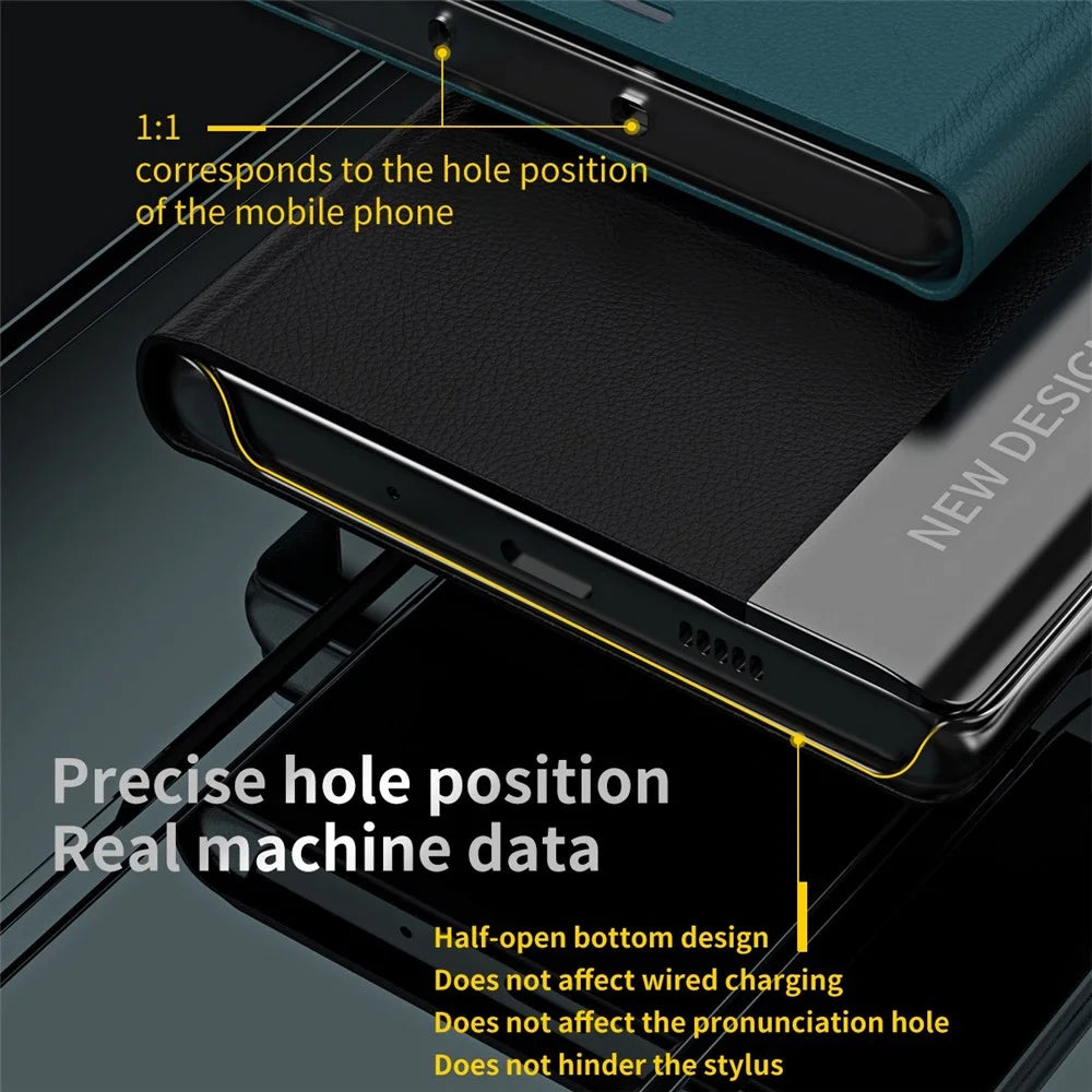 For Samsung Galaxy S23+ Electroplating Protective Case PU Leather Flip Stand Cover Phone Case - Green - 5