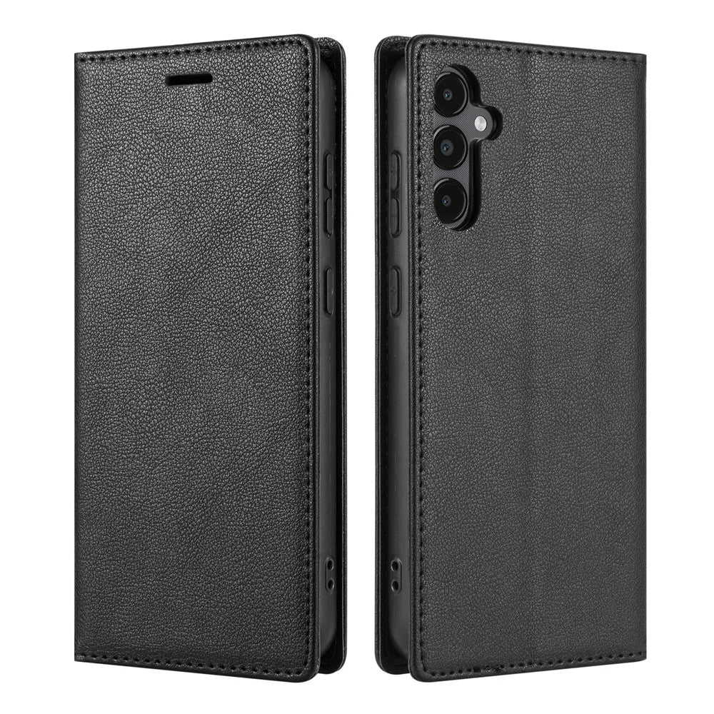 For Samsung Galaxy S26 Wallet Case Magnetic Closure PU Leather Phone Cover - Black - 1