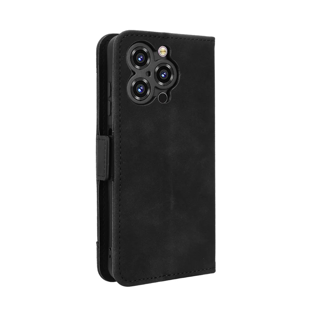 For Oukitel C3 Leather Case Phone Wallet Cover with Multiple Card Slots - Black - 7