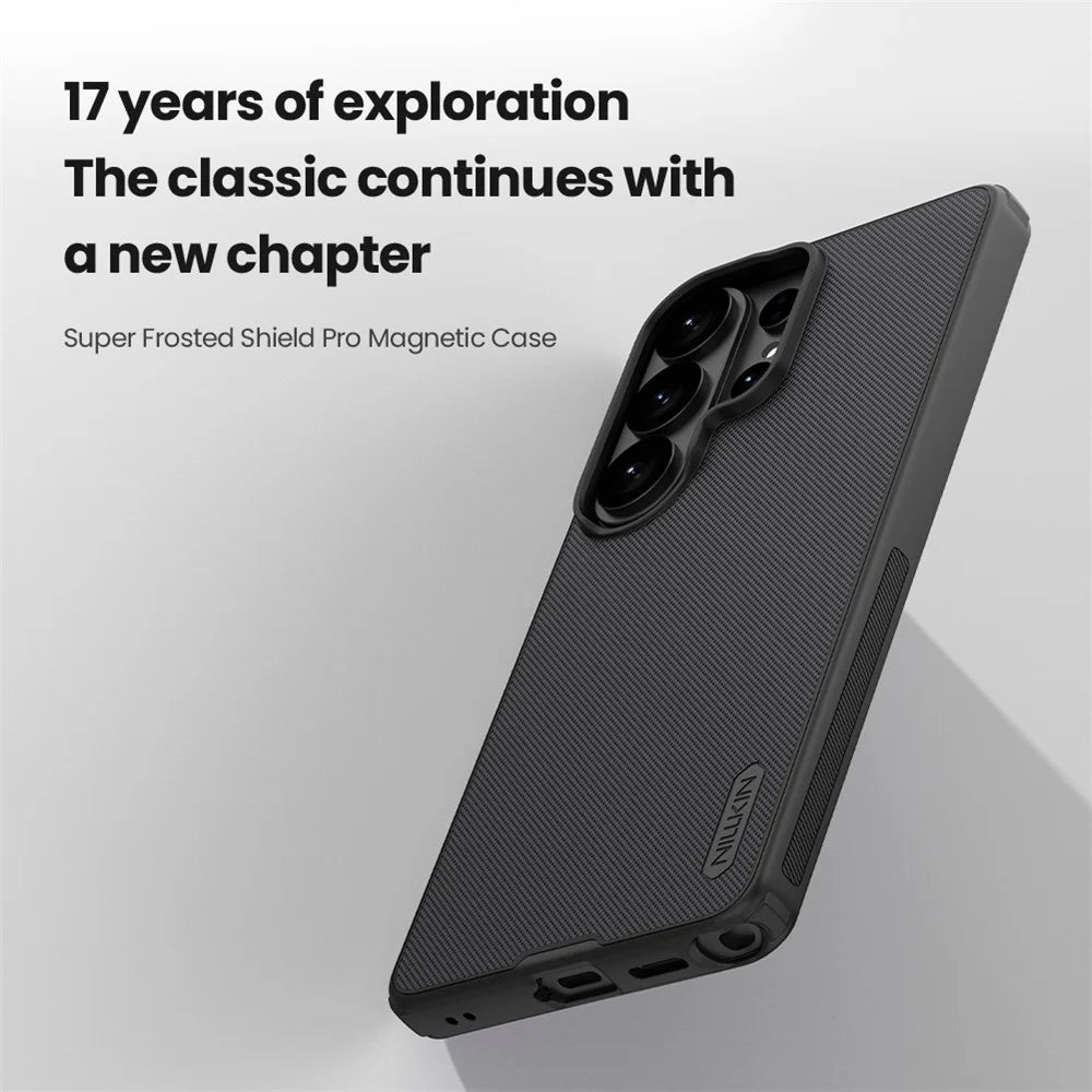 NILLKIN Super Frosted Shield Pro for Samsung Galaxy S26 Ultra Magnetic Case PC + TPU Phone Cover - Black - 7