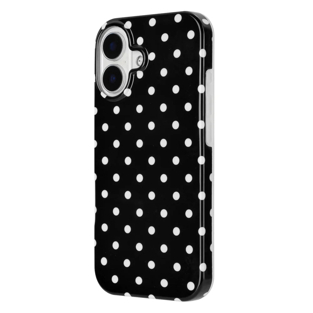 For iPhone 16 Case Dot Design IMD TPU Phone Back Cover - Black - 4
