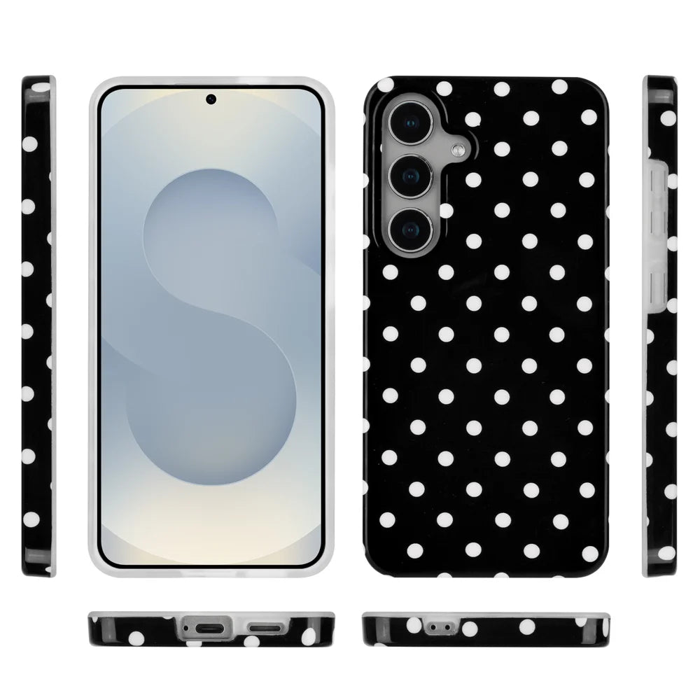 For Samsung Galaxy S25+ / Galaxy S24+ Case Dot Design IMD TPU Phone Back Cover - Black - 2