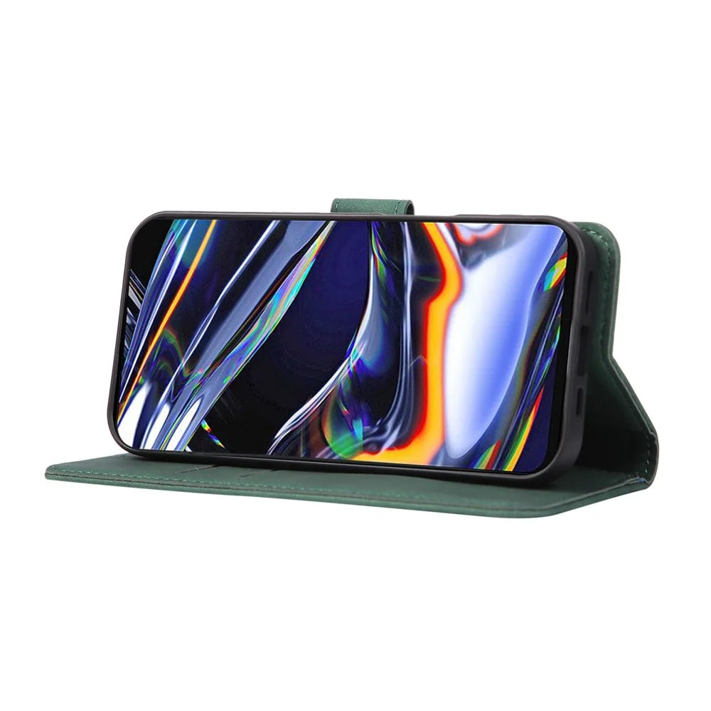 KHAZNEH For Samsung Galaxy A37 5G Case Anti Scratch PU Leather Wallet Stand Phone Cover - Green - 3