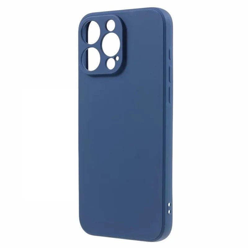 WANLONFENG For iPhone 15 Pro Case  ZB1 Series Precise Cutouts Straight Edge TPU Phone Cover with 2Pcs Tempered Glass Films - Sapphire - 4