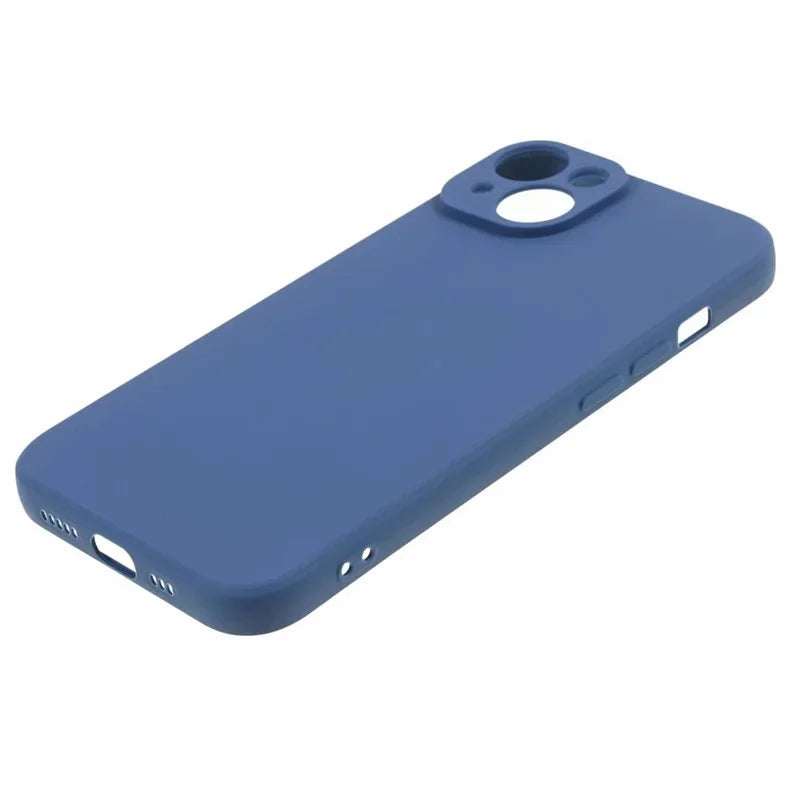 WANLONFENG For iPhone 15 Case  ZB1 Series Precise Cutouts Straight Edge TPU Phone Cover with 2Pcs Tempered Glass Films - Sapphire - 6
