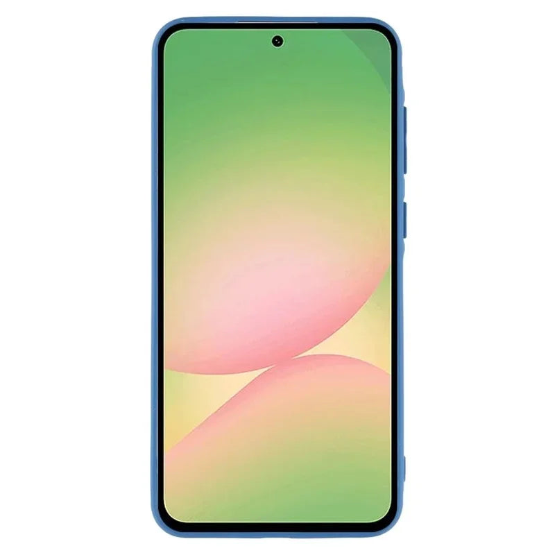 WANLONFENG For Samsung Galaxy A56 5G Case  ZB1 Series Precise Cutouts Straight Edge TPU Phone Cover with 2Pcs Tempered Glass Films - Sapphire - 3