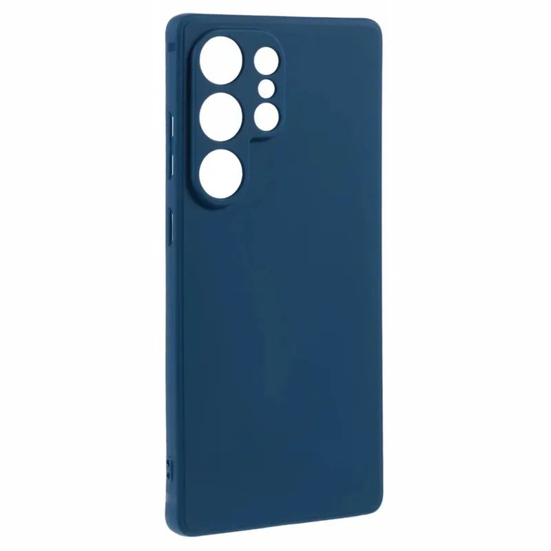 WANLONFENG For Samsung Galaxy S26 Ultra Case  ZB Series Precise Cutouts Straight Edge TPU Phone Cover with Tempered Glass Film - Sapphire - 4