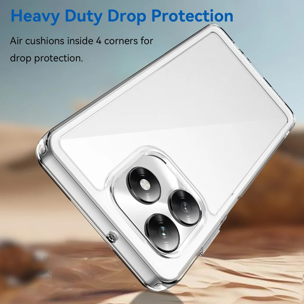 WANLONFENG For Honor X5c 4G Case  MF Series TPU Acrylic Clear Phone Cover with Tempered Glass Film - Transparent - 4