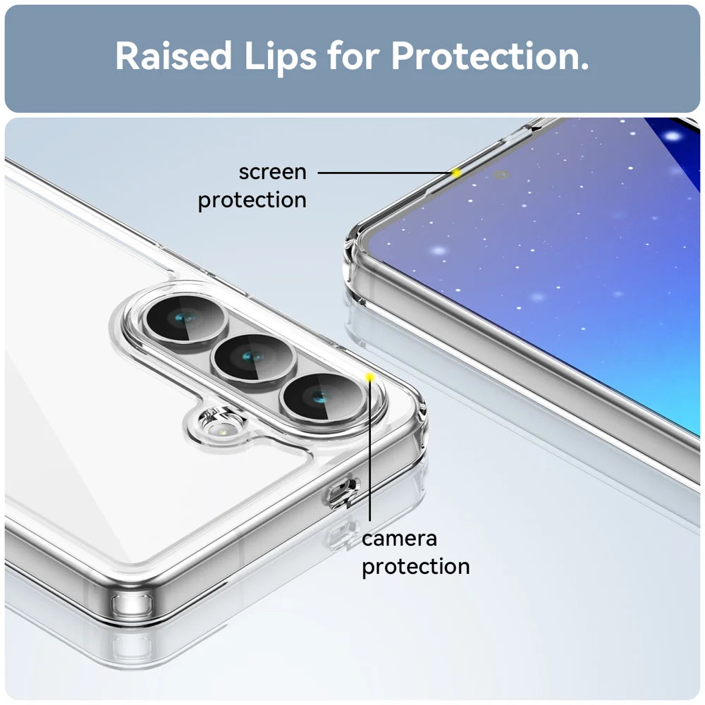 WANLONFENG For Samsung Galaxy S26+ Case  MF Series TPU Acrylic Clear Phone Cover with Tempered Glass Film - Transparent - 7