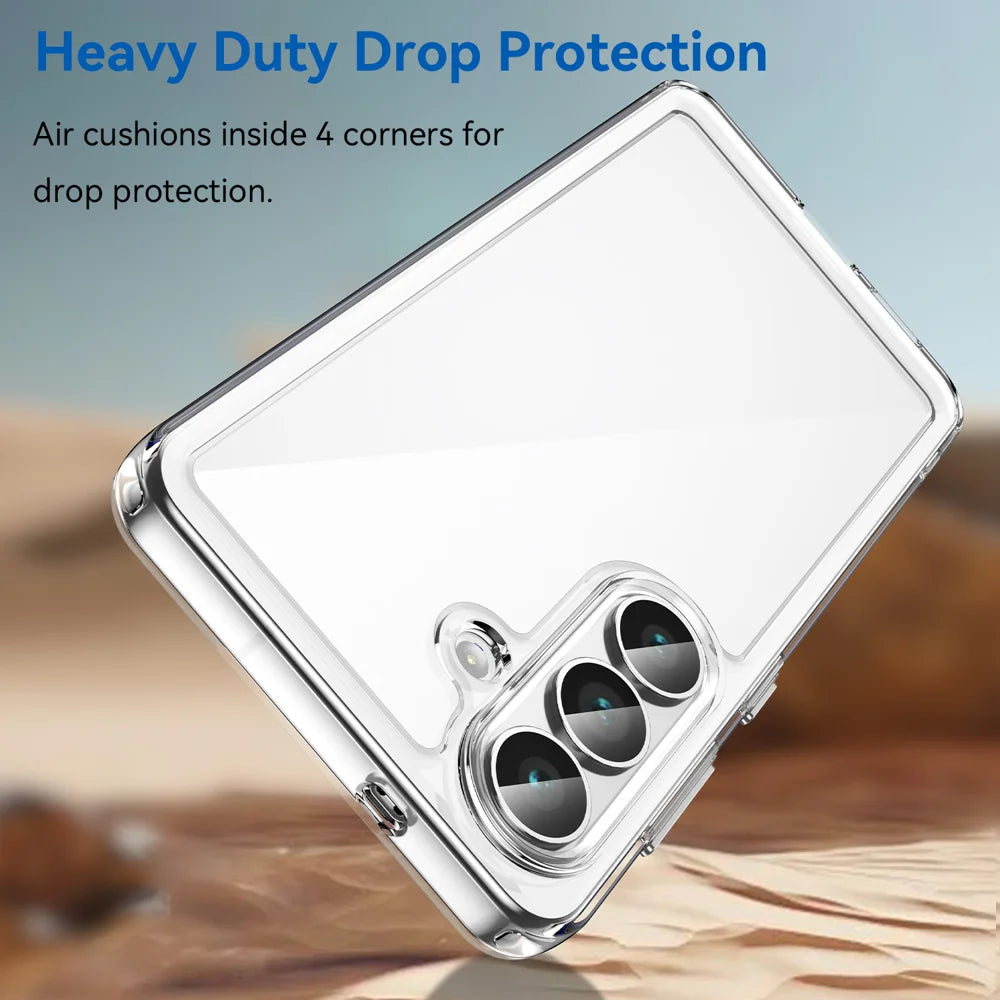 WANLONFENG For Samsung Galaxy S26 Case  MF Series TPU Acrylic Clear Phone Cover with Tempered Glass Film - Transparent - 4