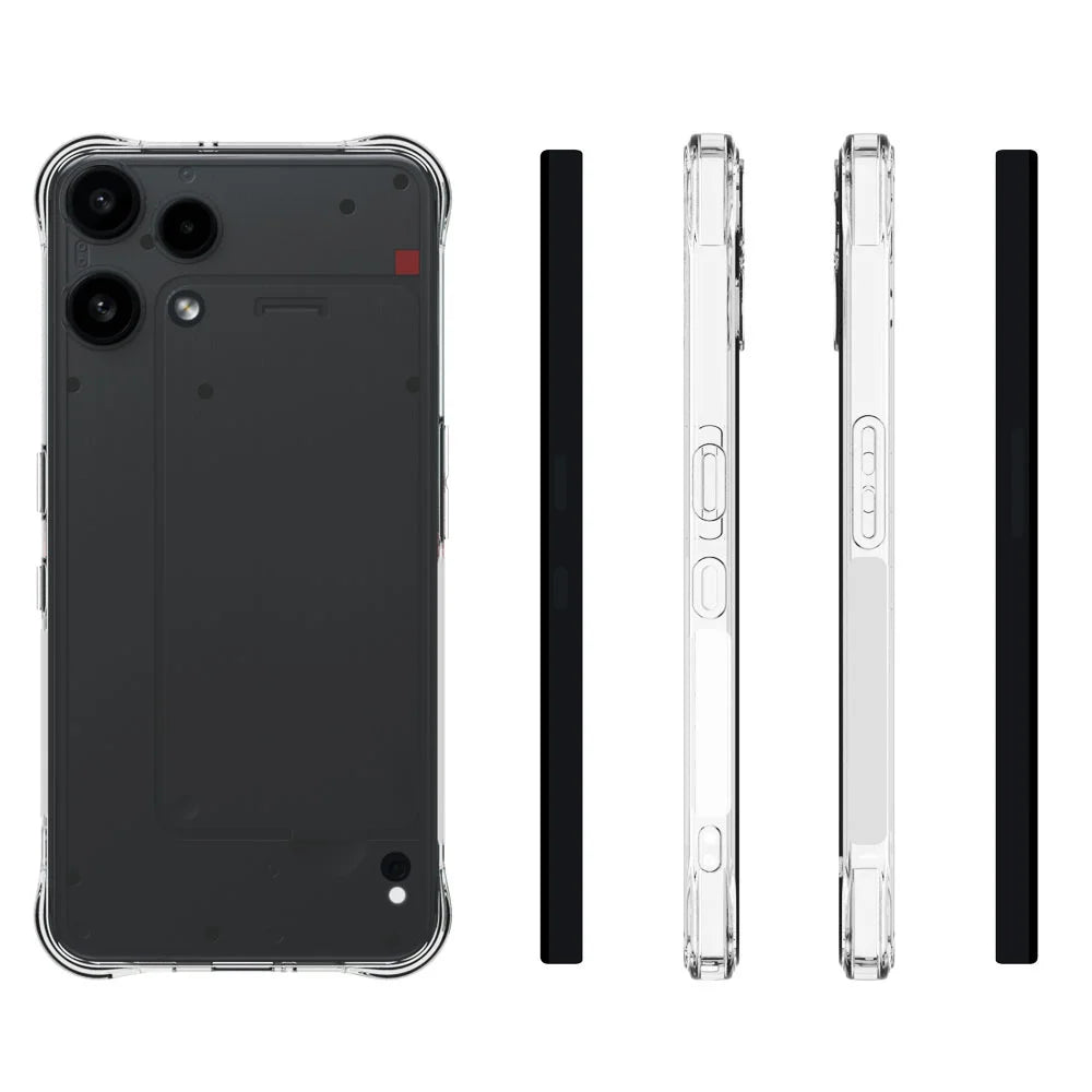 WANLONFENG For Nothing Phone (3a) Lite 5G TPU Case  WL2 Series 2.0mm Phone Cover with 2Pcs Tempered Glass Films - Transparent - 3