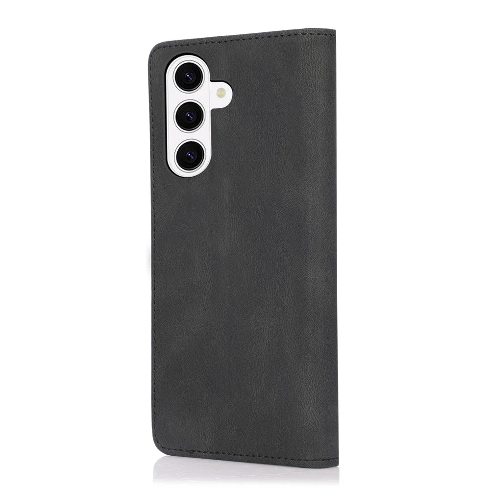 For Samsung Galaxy S26 Case Wallet Magnetic Closing Leather Flip Phone Cover - Black - 7