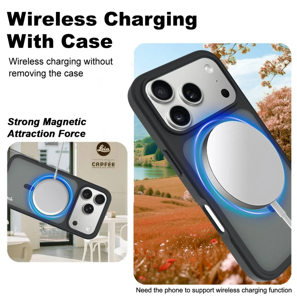 IMAK UX-9C Series For iPhone 17 Pro Magnetic Case TPU + PC Protective Phone Cover - Black - 4