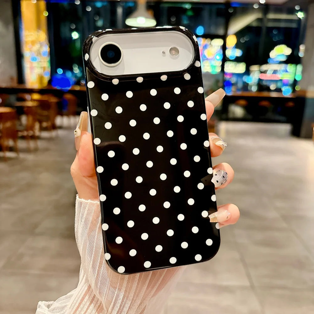For iPhone Air Case Dot Design IMD TPU Phone Back Cover - Black - 1