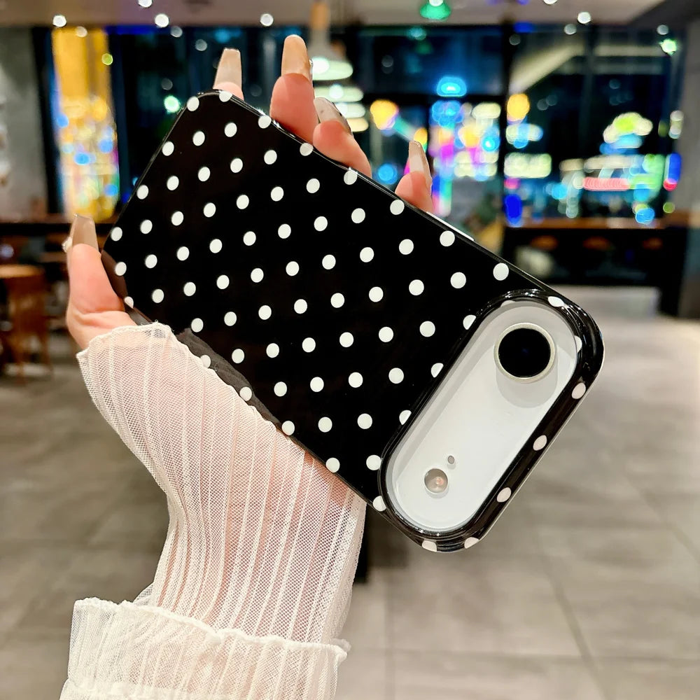 For iPhone Air Case Dot Design IMD TPU Phone Back Cover - Black - 2