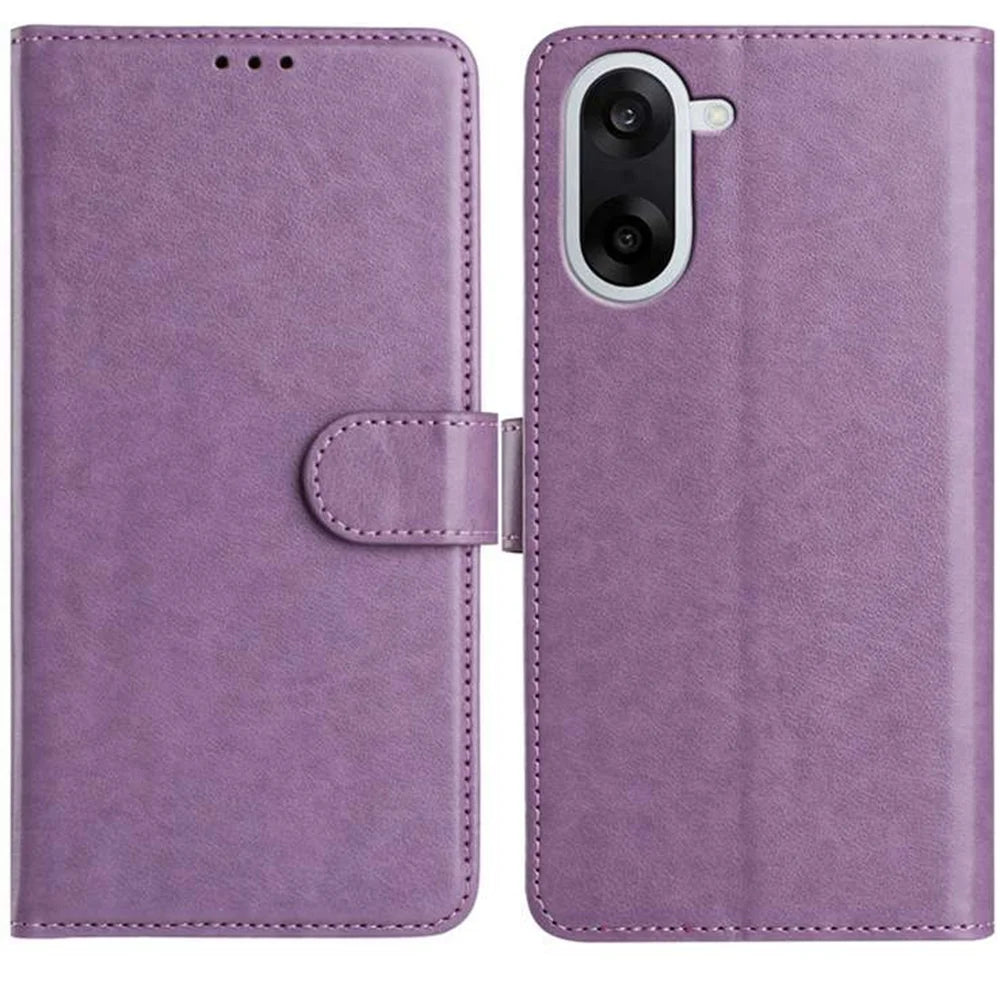 For OnePlus Nord CE5 5G Wallet Phone Case Stand PU Leather Folio Flip Cover with 8 Card Slot - Purple - 3