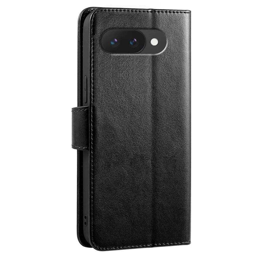For Google Pixel 10a Case Stand Card Holder Wallet Leather Phone Cover - Black - 6