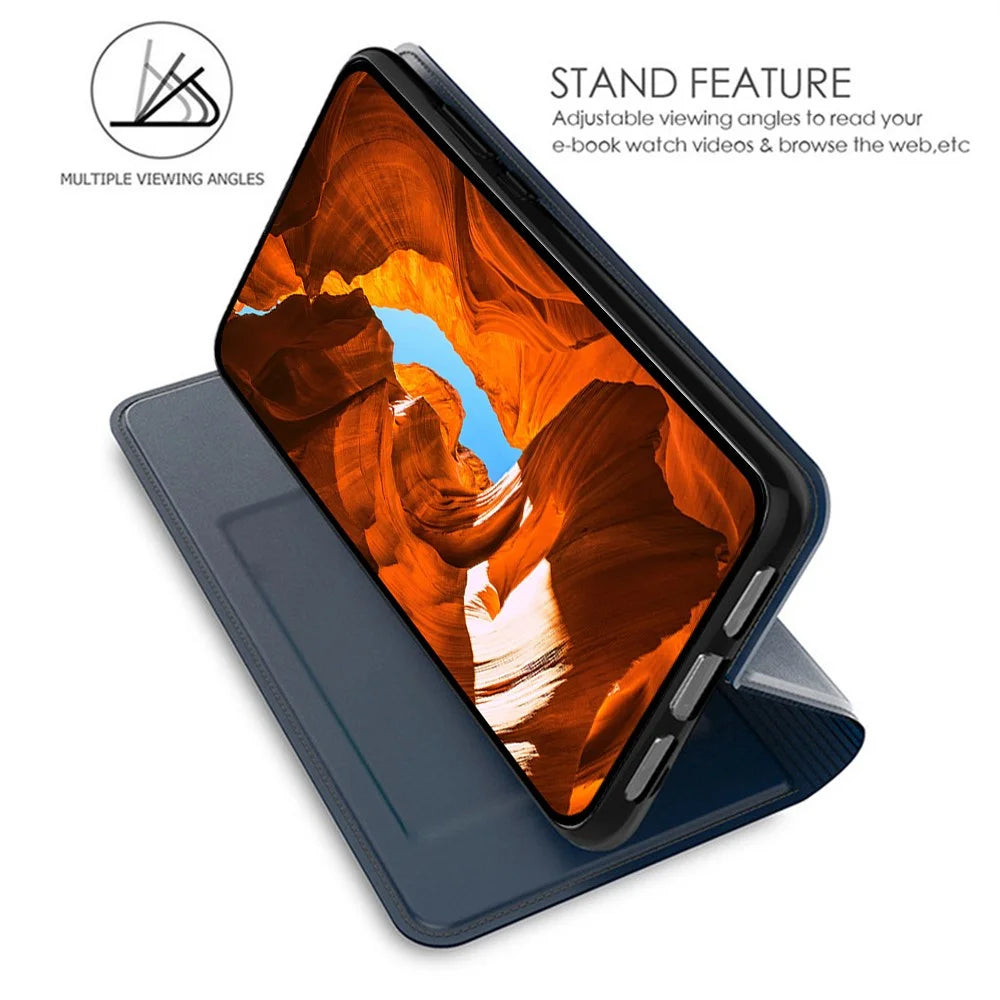 For OnePlus 15R 5G / Ace 6T 5G / Ace 6 5G Case PU Leather Phone Cover with Card Holder Stand - Blue - 2