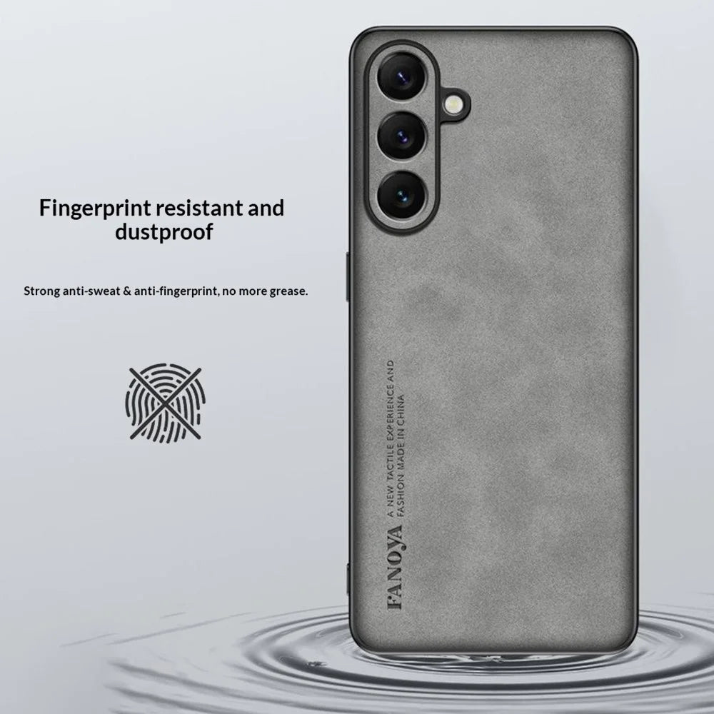 For Samsung Galaxy S26 Case Suede Leather Texture TPU + PU Phone Back Cover - Grey - 2