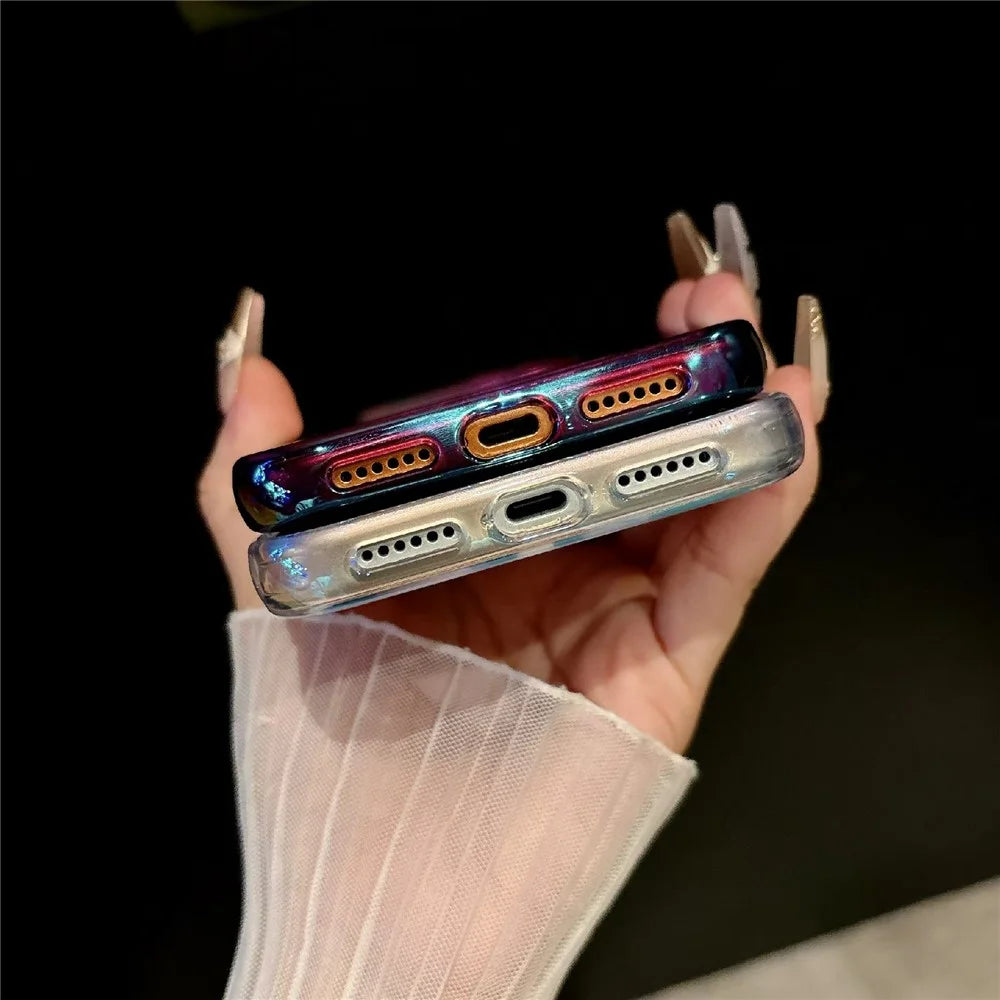 For iPhone 17 Pro Max Magnetic Phone Cover Gradient Design TPU PC Shockproof Back Case Compatible with MagSafe - Transparent Black - 7