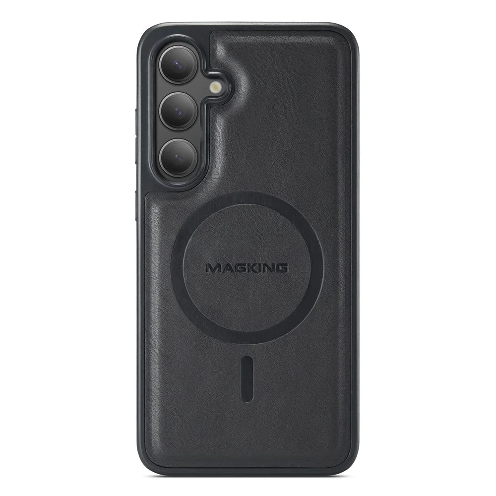 MAGKING K1 Series For Samsung Galaxy S26 Magnetic Case PC + TPU + PU Leather Phone Cover - Black - 3