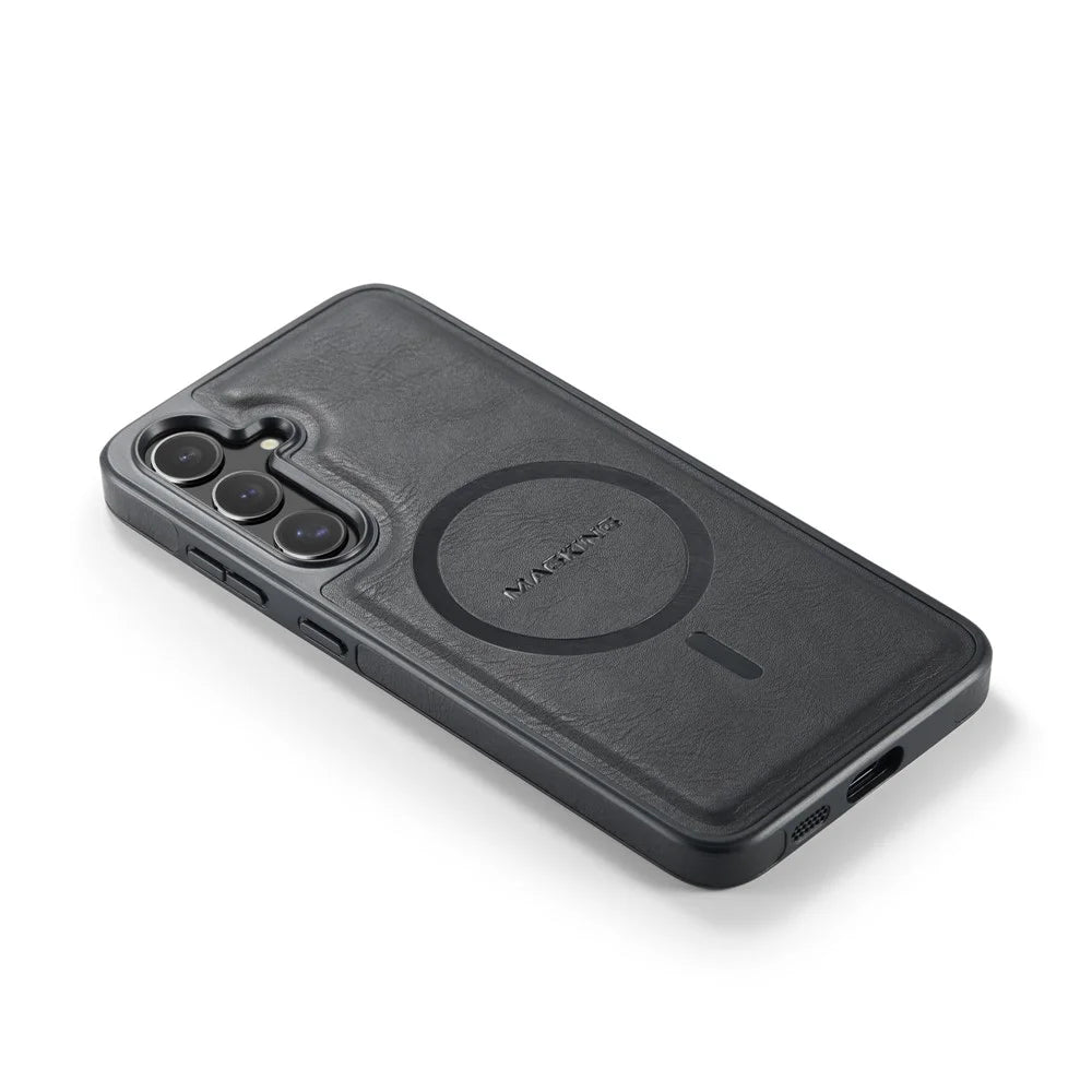 MAGKING K1 Series For Samsung Galaxy S26 Magnetic Case PC + TPU + PU Leather Phone Cover - Black - 4