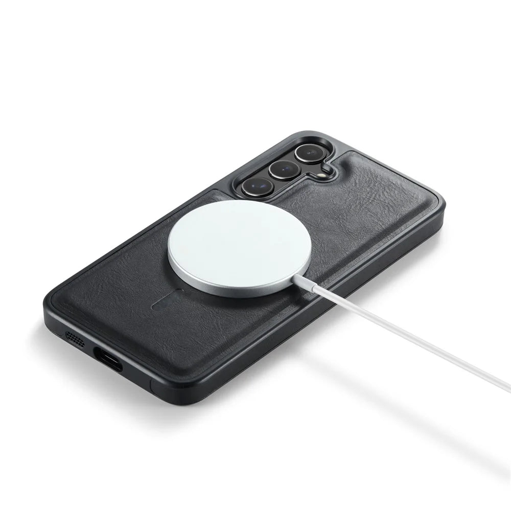 MAGKING K1 Series For Samsung Galaxy S26 Magnetic Case PC + TPU + PU Leather Phone Cover - Black - 7