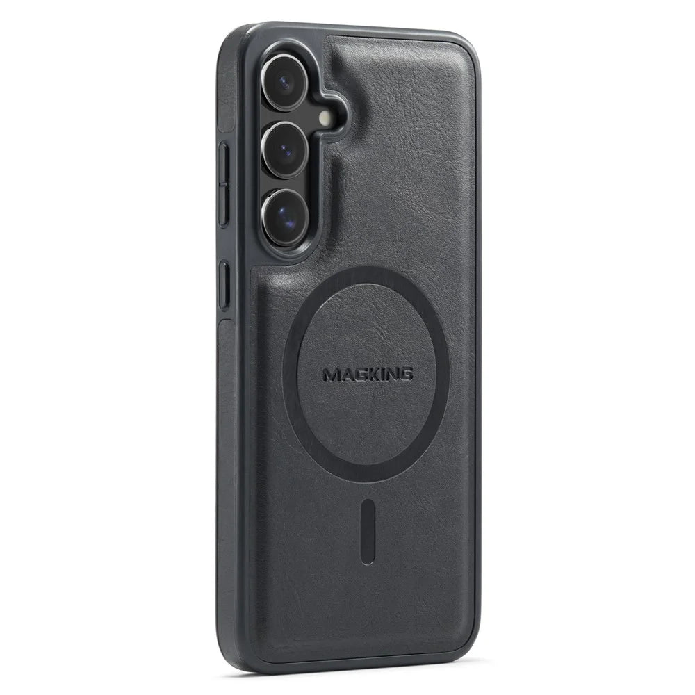 MAGKING K1 Series For Samsung Galaxy S26+ Magnetic Case PC + TPU + PU Leather Phone Cover - Black - 1