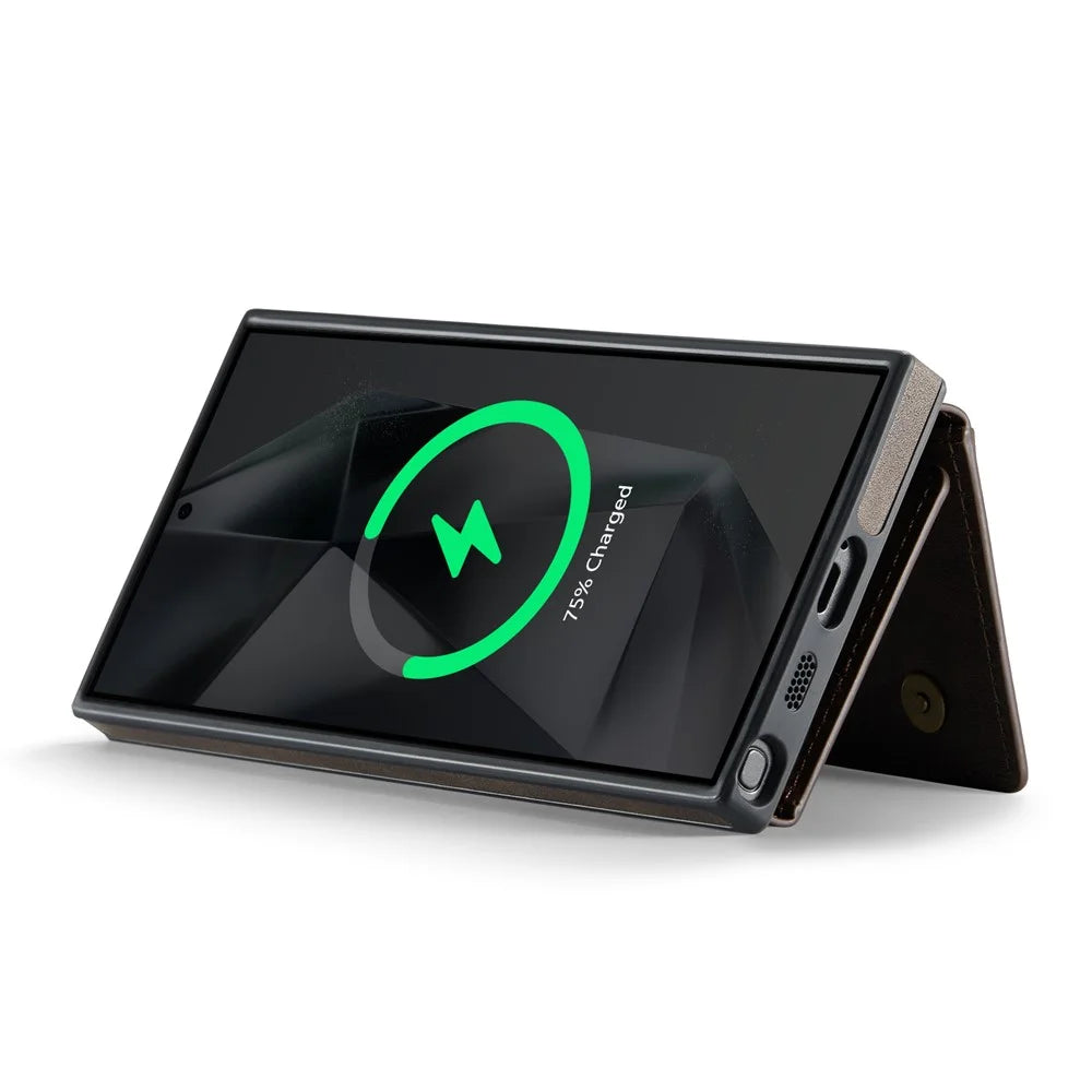 MAGKING K2 Series For Samsung Galaxy S26 Ultra Magnetic Case PC + TPU + PU Phone Cover with RFID Blocking Wallet - Coffee - 5