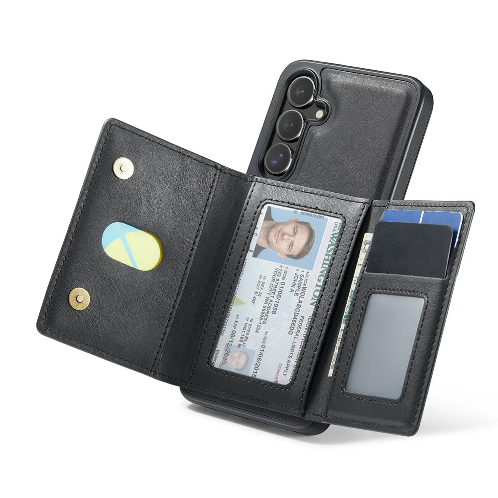 MAGKING K4 Series For Samsung Galaxy S26+ Magnetic Case Detachable Wallet PU TPU PC Phone Cover - Black - 2