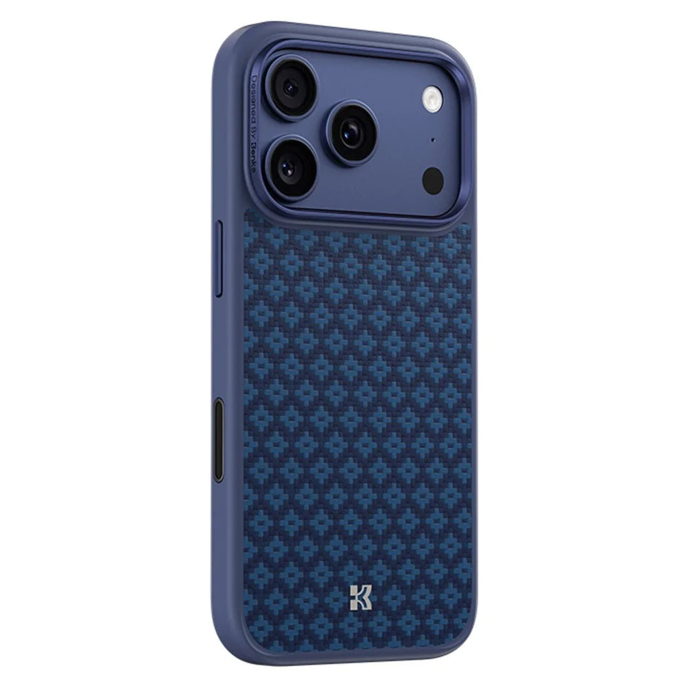 BENKS Y3 For iPhone 17 Pro Max Case Aramid Fiber Woven Texture Phone Cover Compatible with MagSafe - Blue - 1