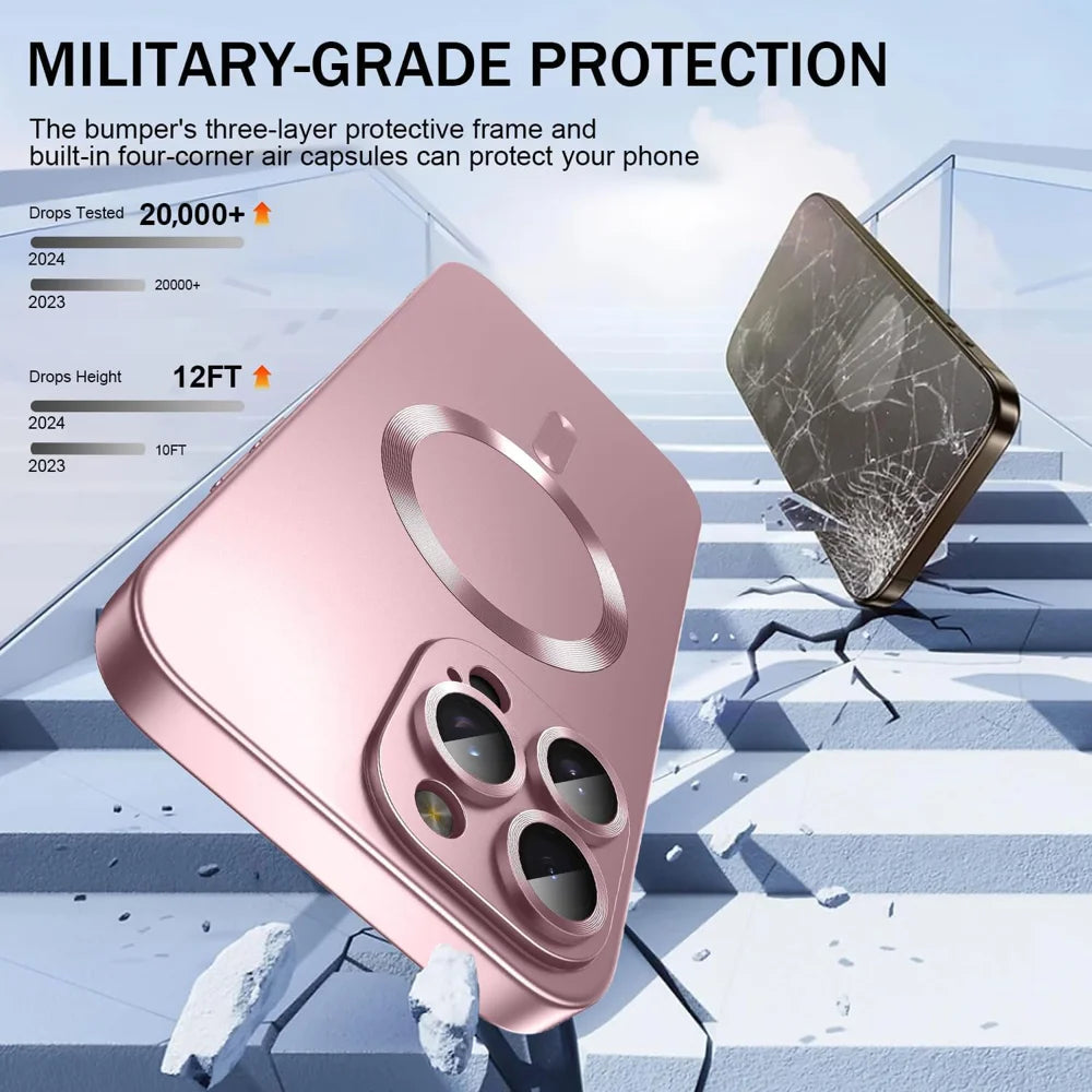 For iPhone 15 Pro Case Compatible with MagSafe Ultra Thin TPU Phone Cover with Lens Protection - Pink - 5