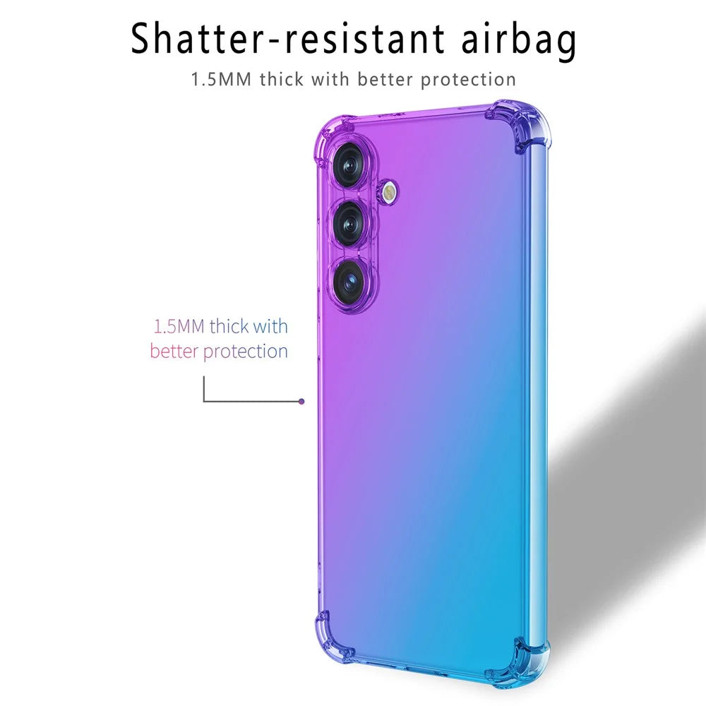 For Samsung Galaxy S25+ Case Gradient Color TPU Phone Case Anti-Drop Phone Cover - Purple  /  Blue - 2