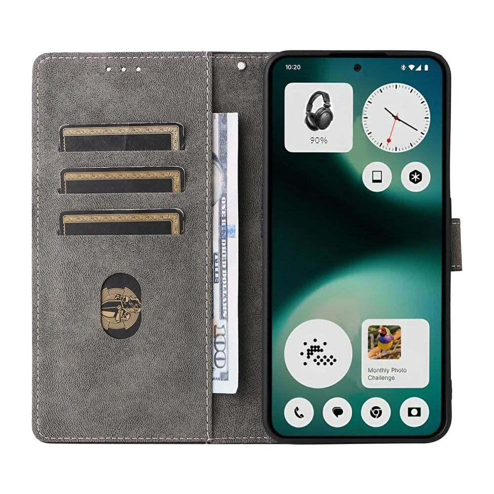 For Nothing Phone (3a) Lite 5G Case Wallet RFID Blocking PU Leather Phone Cover Stand with Strap - Black - 2