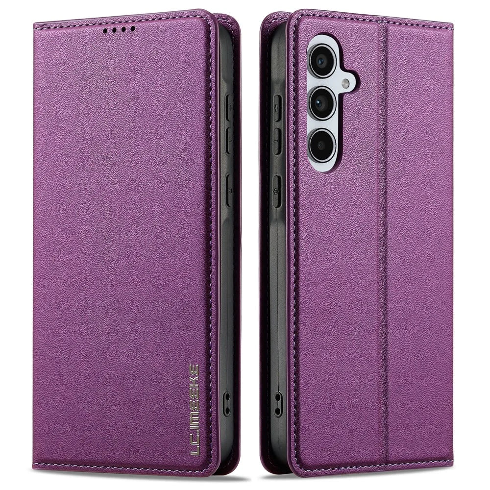 LC.IMEEKE L1 Series for Samsung Galaxy A37 5G Case PU Leather Wallet Stand Protective Phone Cover - Purple - 1