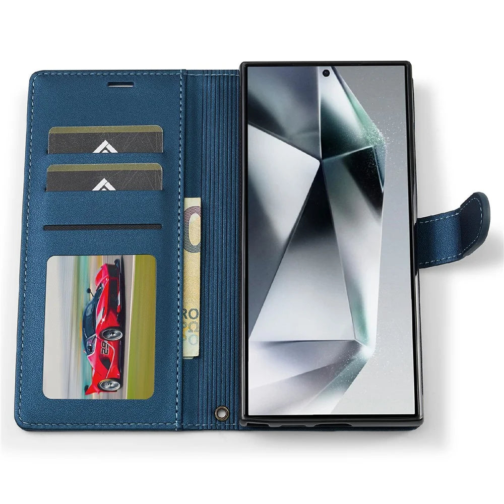 LC.IMEEKE L2 Series for Samsung Galaxy S26 Ultra Case PU Leather Wallet Detachable Magnetic Phone Cover - Blue - 2