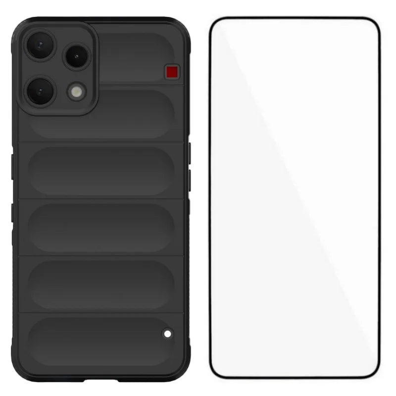 WANLONFENG For Nothing Phone (3a) Lite 5G TPU Case  HD Series Anti Slip Phone Cover with Tempered Glass - Black - 1