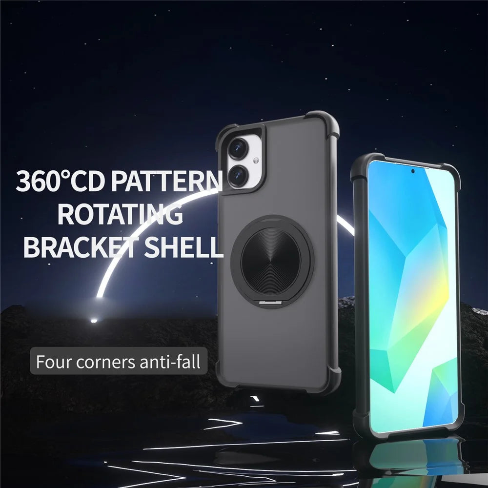 Magnetic Case For Samsung Galaxy A08 4G / A07 4G CD Vein Kickstand TPU + PC Phone Cover - Black - 2