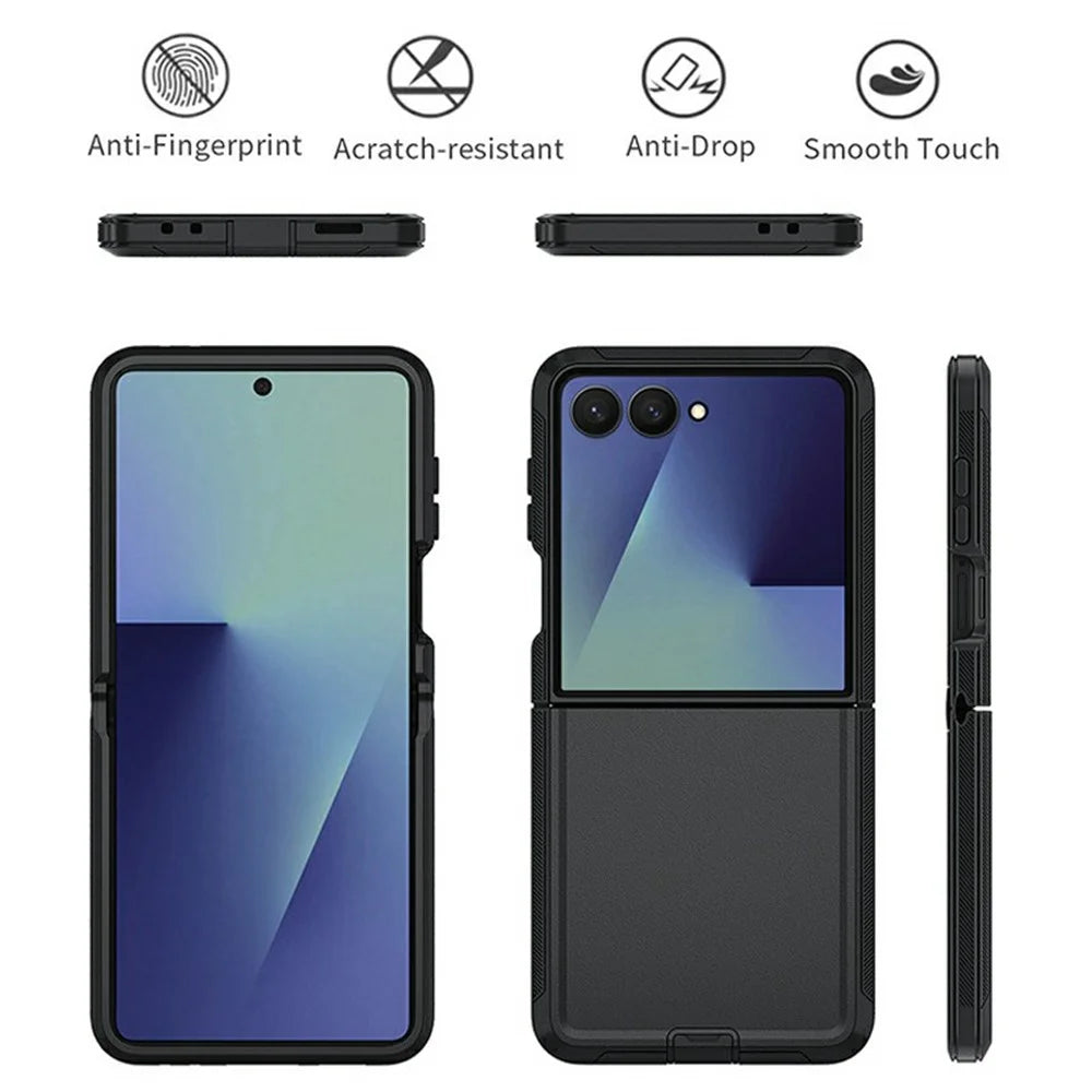 For Samsung Galaxy Z Flip7 5G Case Detachable PC + TPU Drop-Proof Back Cover - Black - 2
