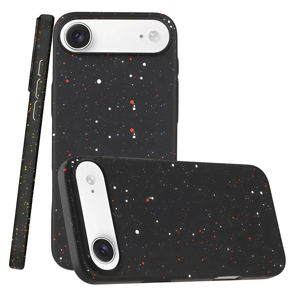 For iPhone Air Magnetic Case Colorful Spots Matte Shockproof PC Phone Cover - Black - 1