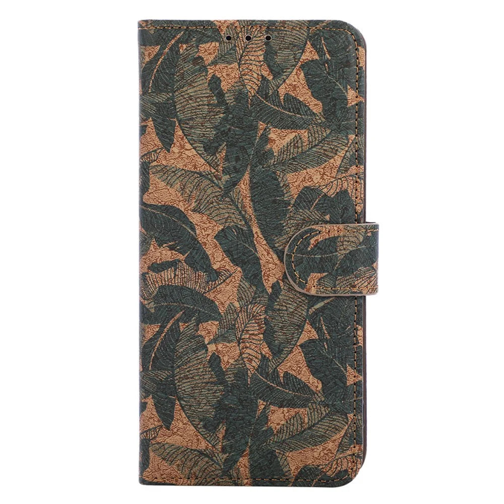 For iPhone 17 Leather Wallet Case Bohemian-style TPU PU Phone Cover with Stand - Autumn Leaves - 7