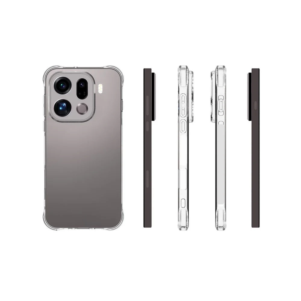 WANLONFENG For Oppo Find X9 Pro 5G TPU Case  WL2 Series 2.0mm Phone Cover with 2Pcs Tempered Glass Films - Transparent - 6